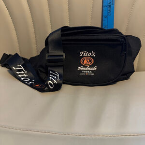 Men’s Tito’s Black & White Logo Belt Bag Fanny Pack Pre-Loved Adventure